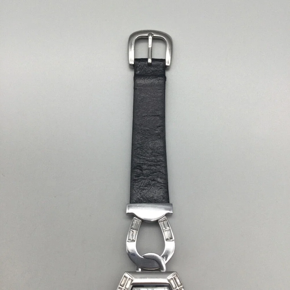 Montana MT181 Womens Watch 25mm Silver Tone Horseshoe Leather Band New Battery